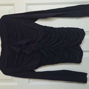Elie Tahari ruched blouse, deep purple, size M